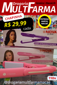 Mini prancha cerâmica alisadora de viagem Nova SX-8006